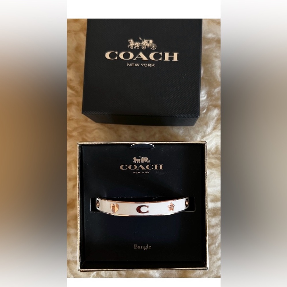 Brand new Coach Rose Gold and White Bangle